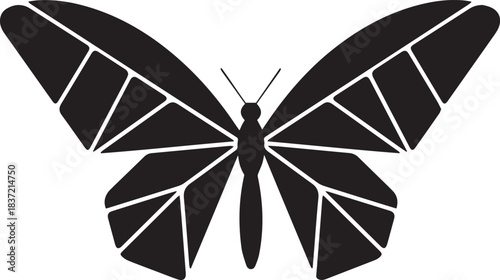 Geometric Black Butterfly Silhouette insect animal