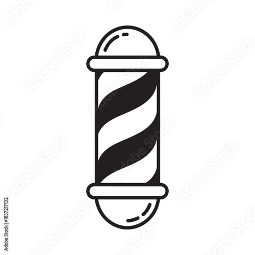 Classic barber pole illustration with black and white stripes a traditional symbol