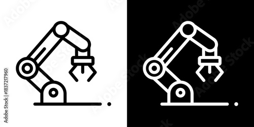 Robotics Icon Of Line Black And White Style Vector Illustration
