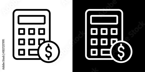 Cost Saving Icon Of Line Black And White Style Vector Illustration
