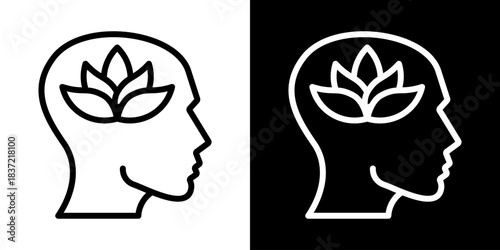 Stress Reduction Icon Of Line Black And White Style Vector Illustration
