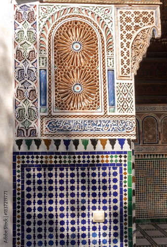 Palais de la Bahia, son architecture, Marrakech, Maroc