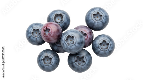 Pile of fresh blueberries PNG isolated on transparent background, antioxidant-rich fruit for healthy eating and culinary use