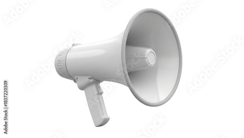 Картината върху платно Gray megaphone isolated PNG on transparent background, public address system for