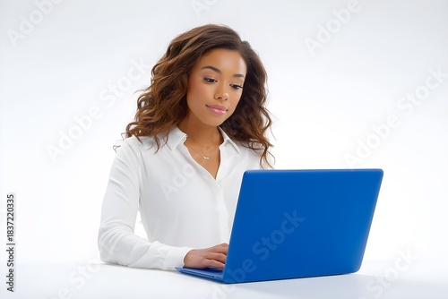Latin Hispanic businesswoman isolated on white background with hispanic, learning, office, latin, manager, businesswoman, working