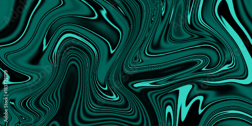 An abstract green liquid background with vibrant swirling pattern. Abstract liquid marble texture. Liquid dynamic gradient waves. Fluid texture.  marble ink texture background. Hand drawn illustration