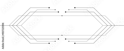 Digital technology abstract futuristic in line vector png design..