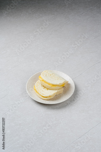 steamed bread or bun filled with srikaya jam