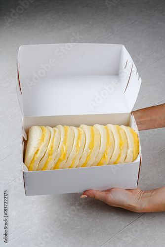 steamed bread or bun filled with srikaya jam