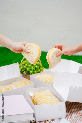steamed bread or bun filled with srikaya jam