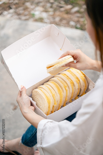 steamed bread or bun filled with srikaya jam
