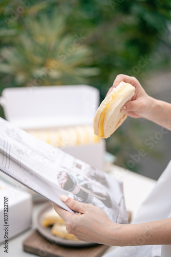 steamed bread or bun filled with srikaya jam