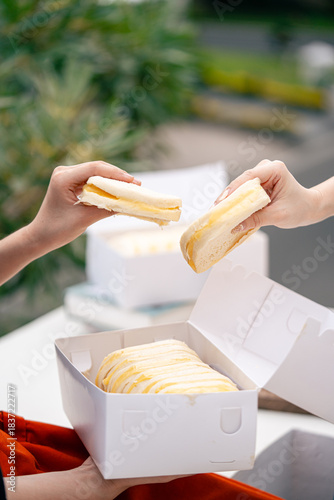 steamed bread or bun filled with srikaya jam