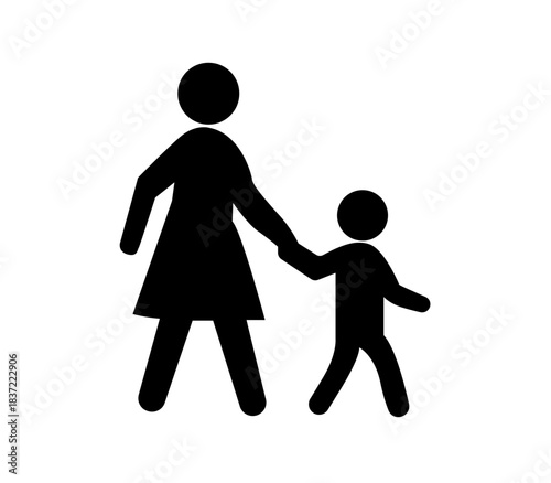 Icono de adulto con niño de la mano