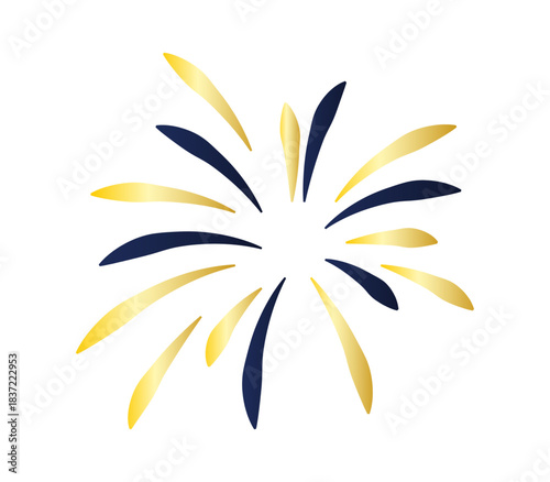 Fuegos artificiales dorados y azul oscuro