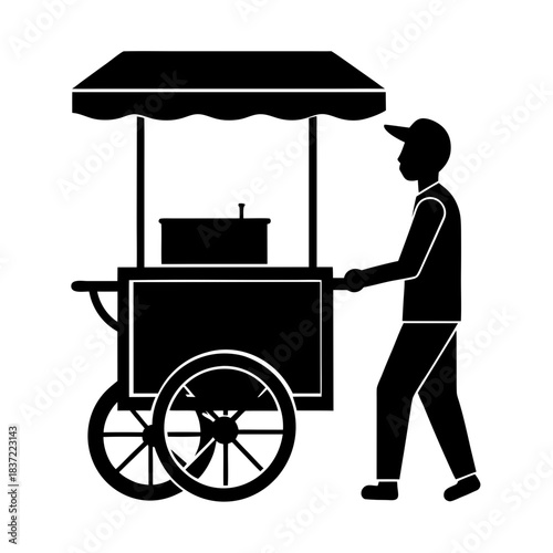 woman with a cart