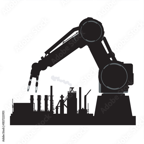 Oil pump jack silhouette at sunset industrial energy scene