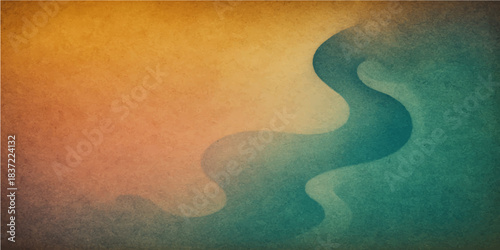 Abstract grunge background with copy space featuring a light blue summer sky and ocean waves reflection