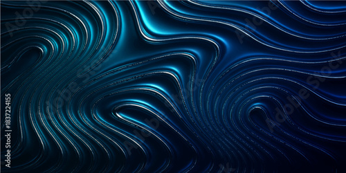 Abstract blue fractal design with light and swirl forming a vortex pattern like a space tunnel illustration
