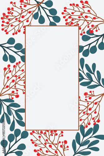 Lovely hand drawn horizontal seamless borders with winter branches, foliage, and berries. Christmas design, perfect for cards, greeting cards, and postcards - vector design.