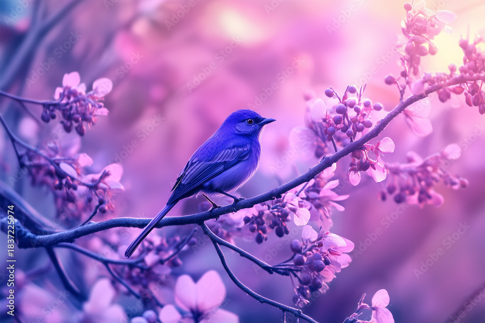 Obraz premium blue bird on a branch