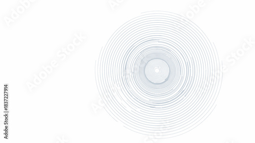A minimalist abstract graphic featuring numerous light blue concentric circles on a clean white background, creating a subtle ripple effect.