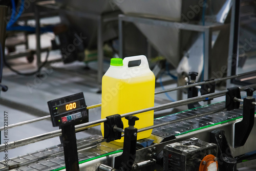 Liquid, pouring, detergent bottle