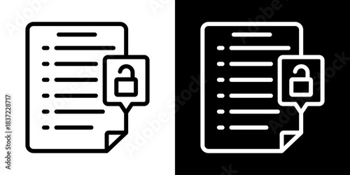 Permission Icon Of Line Black And White Style Vector Illustration
