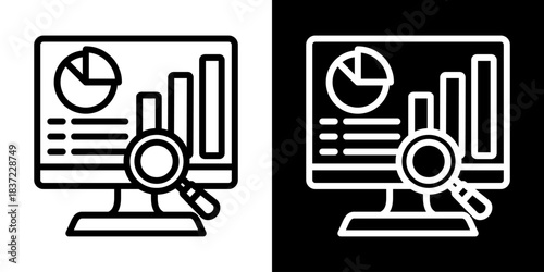 Analysis Icon Of Line Black And White Style Vector Illustration
