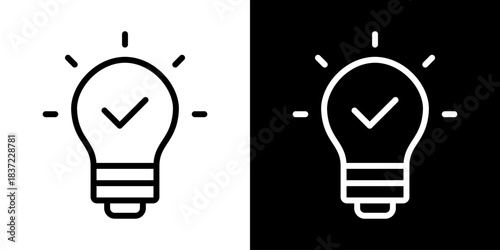 Idea Icon Of Line Black And White Style Vector Illustration
