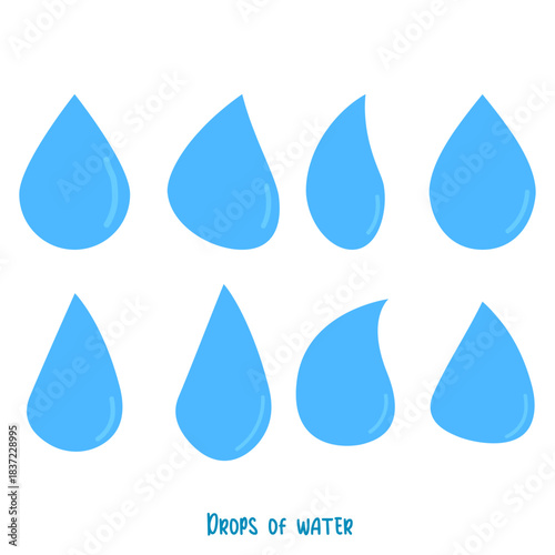 Drop icons on white background. Vector illustration