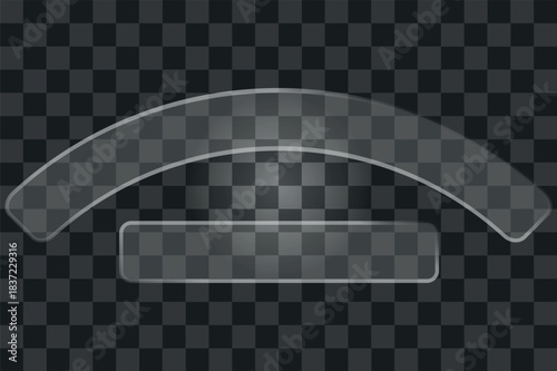 Transparent 3D liquid glass button and frame set