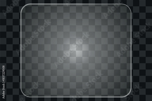 Transparent 3D liquid glass rectangle button 