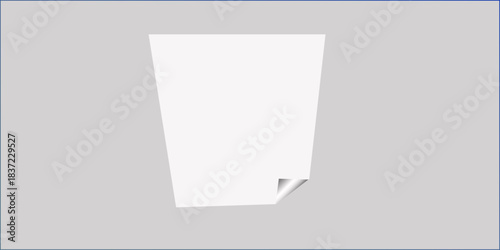Square white sticky note paper pack, cut out. Empty oblong sticky label mockup with curl. Clear adherent tag template for glass door or wall. Random shifted white cube boxes block background . vector.