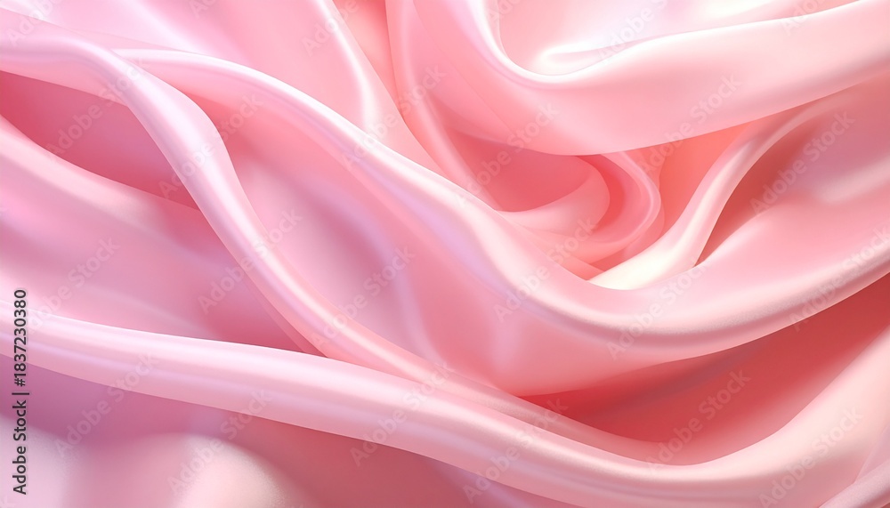 Fototapeta premium Elegant soft pink silk fabric background with gentle waves.