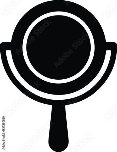 Illustration Handheld mirror for makeup and beauty silhouette vector