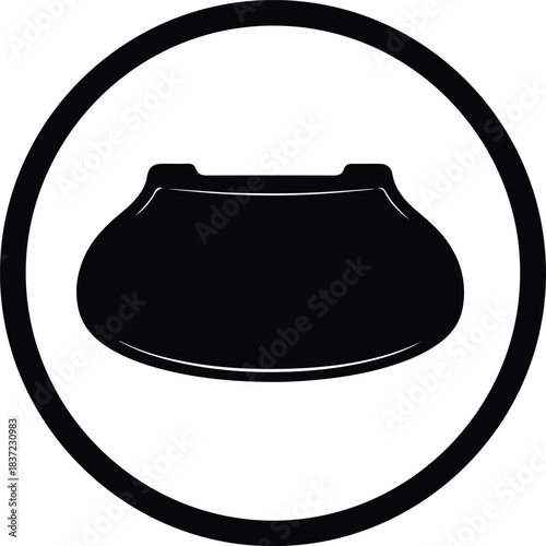 Illustration horse hoof guard equestrian equipment hoof protection silhouette vector