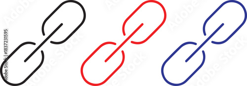 chain, paper clip, office supplies, simple shapes, minimalist, vector graphics, geometric shapes, primary colors chain vector icon