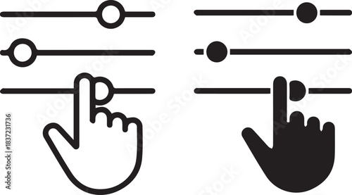 hand cursor,abstract minimalist black white,simple geometric shapes,vector illustration 