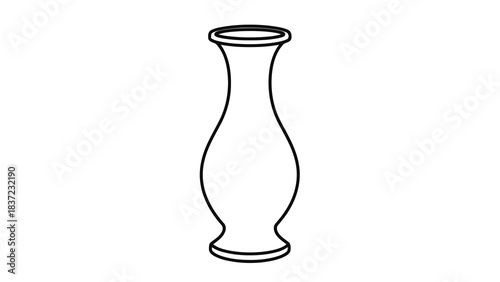 Elegant outline of a classic vase, perfect for floral arrangements and home decor designs
