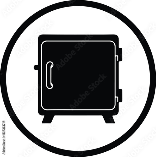 Illustration Safe box icon in a circle silhouette vector