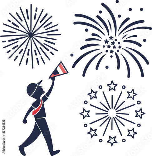 vector illustration of a fireworks