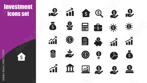Investment  icons set