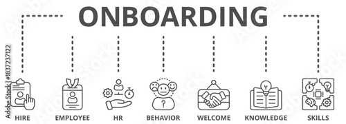 Onboarding banner lineal icon vector illustration