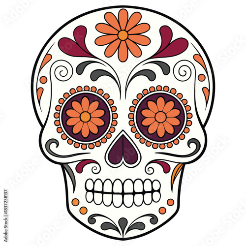 Traditional Holiday Sugar Skull Template