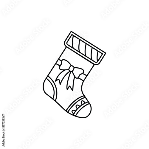 christmas sock icon, vector, christmas stocking scok 