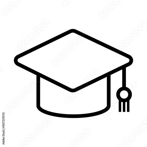 卒業帽の線画アイコン /Graduation Cap Line Icon