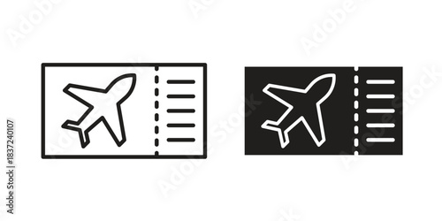 Airline ticket icons set. Simple set of vector illustrations