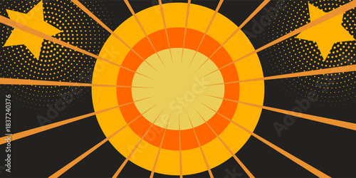 Comic yellow background with cloud illustration