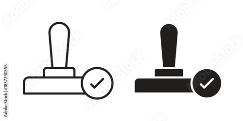 Approval stamp icons set. Simple set of vector illustrations